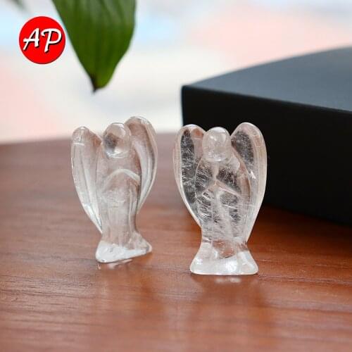 1PC Natural Crystal 2inch Guardian Angel Figurine Clear Quartz Handicraft Healing Gemstone Craft Wishing Gifts Home Decor