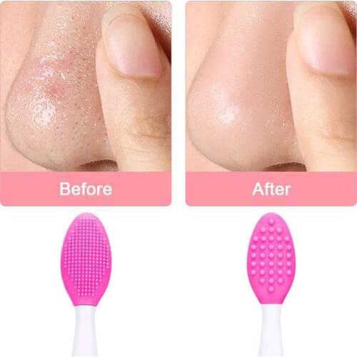1pc Soft Handheld Silicone Face Care Clean Brush Exfoliator Blackhead Removal Cleansing Massager Brush Makeup Tools