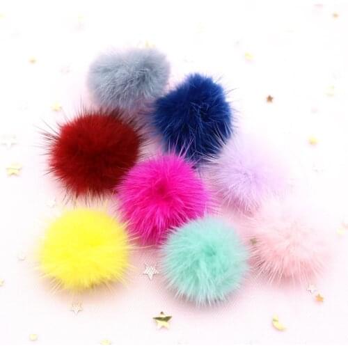 3cm Artificial Mink Fluffy Ball Scarf Shoes Hat Fur Decoration DIY Handmade Chest Needle Clothing Accessories Handicrafts 12pcs