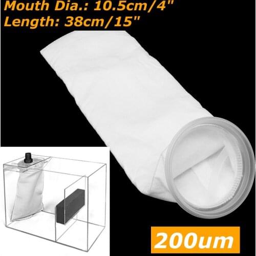 200 Micron 4*15 Inch Fish Aquarium Marine Sump Felt Pre Filter Sock Bag Tank Filter Mesh Bag High Density Of Interspace Filters