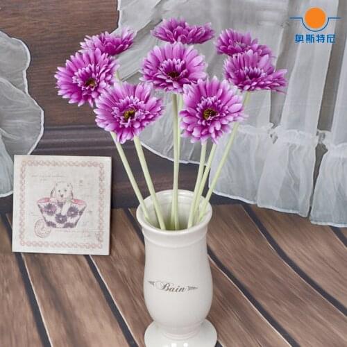 6pcs purple color artificial Gerbera jamesonii flower bouquets&artificial Gerbera African daisy flower bouquets