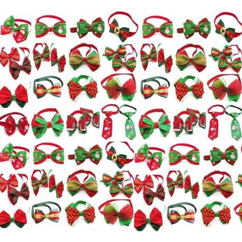 60pc/lot Big Sale Christmas Pet Dog puppy cat Bow Tie Festival Accessories Grooming Supplies Wholesale Mix Style Y499
