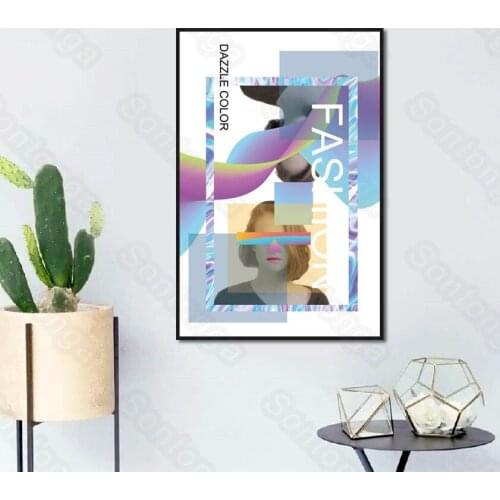 Abstract Character Geometric Colorful Modern Decorative Painting Porch Living Room Corridor Study Room Hotel Paintings