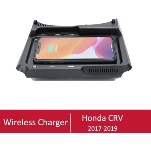10W car QI wireless charger for Honda CRV 2017 2018 2019 wireless fast charging phone charger accessories plate for iPhone 8 X