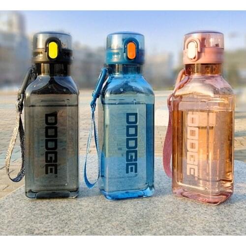 Gym Drink Bottles Portable Outdoor Drinkware Jump Cover Fitness Cup Square Sports Water Bottle With Rope Household Drink