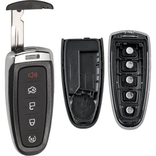 Car Key Case Shell 5 Buttons Car Remote Smart Key Shell Fit for Ford Explorer Edge Escape Flex Taurus 2011 2012 2013 2014 2015