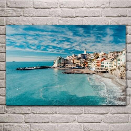 Italy coast tyrrhenian sea beach shore sky posters on the wall picture home living room decoration for bedroom KB783