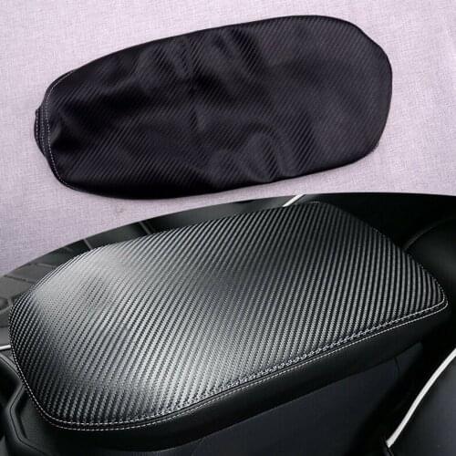 CITALL Leather Center Console Lid Armrest Cover Mat Fit for Toyota RAV4 2019 2020 Carbon Fiber Style