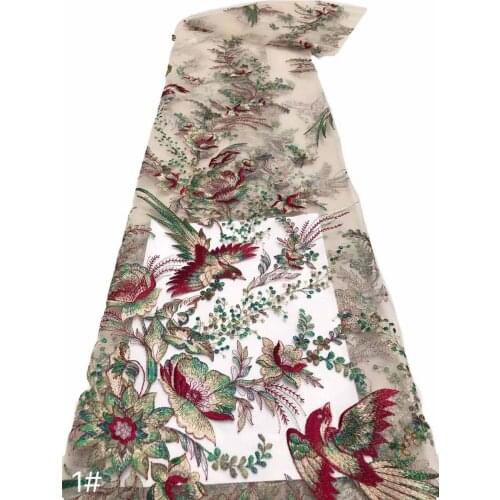 Beautiful French Mesh Lace Fabric Embroidery Tulle Craft Sewing Evening Party Wedding Bridal Dress Trimming 5 Yards Wholesale