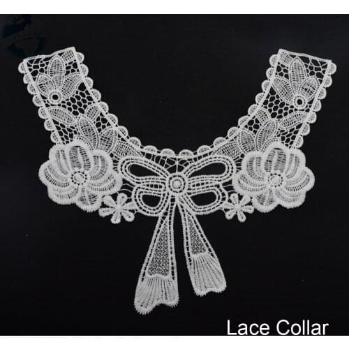 Lace false collar white embroidered fake lace collar trim diy women applique sewing supplies african guipure lace collars#3640