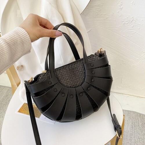 Fashion Hollow Out Weave Shoulder Bag Women Luxury 2021 Trend PU Leather Crossbody Bag Female Brand Design Summer Travel Handbag