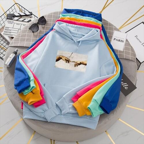 Fashion Skuggnas Creation Hands Hoodie Goth Aesthetic Oversized Sweatshirt Vintage Winter Hoodies with Pocket Womens Winter Tops