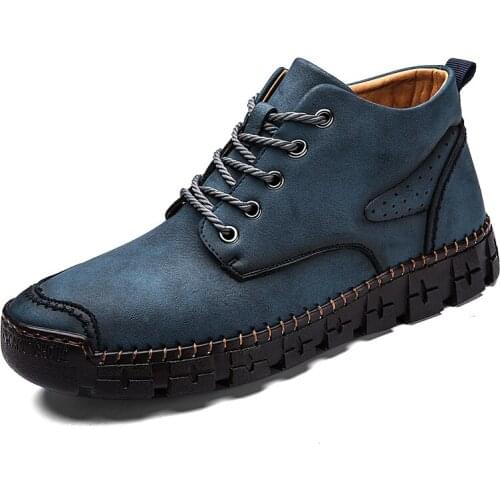 Mans Boots Soft Leather Men Ankle Shoes Wearable Rubber Sole Mens Casual Boots Trend Mens Fashion Boot Suede