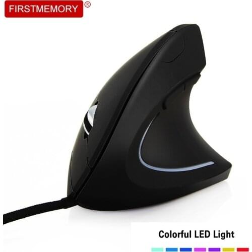 Vertical Ergonomic Mouse Wired 6 Button Optical Computer Mice Colorful LED 3200DPI Gaming Mause With Mouse Pad Kit For Laptop PC