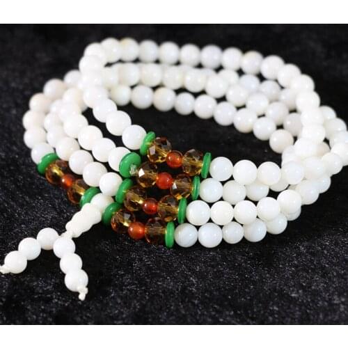 Natural 16 style multicolor shell multilayer bracelets 6mm 108 beads bangle women conch round wrap fashion statement jewelry A3