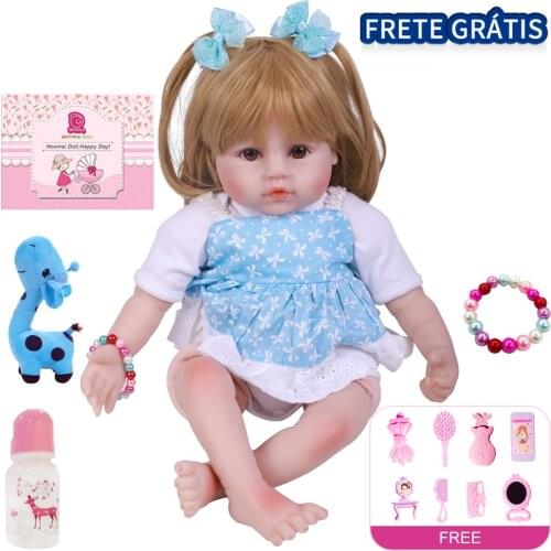 New Fashion Realistic Cloth Body Reborn Baby Dolls Lovely Adorable Cheeks Girl Wearing Dress Kids Toys Toys for Children 55CM