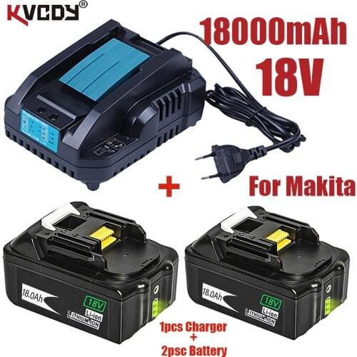 Original For Makita 18V 18000mAh Rechargeable Power Tools Battery with LED Li-ion Replacement LXT BL1860B BL1860 BL1850+Charger