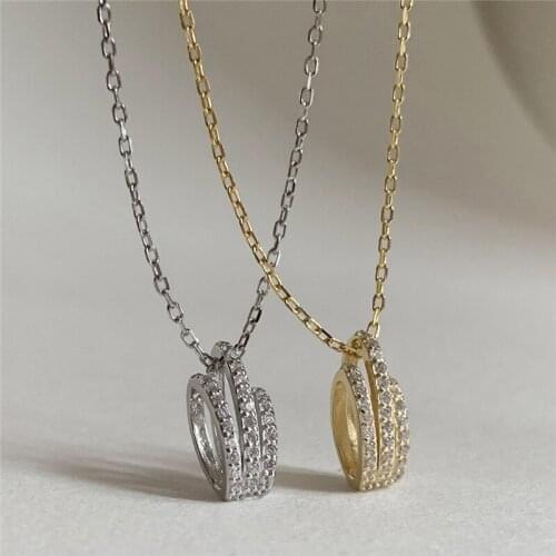 2021 Trendy Gold Round Pendant Necklaces For Lady Clavicle Necklace Female Party Accessories Silver Plated Chain On Neck Women