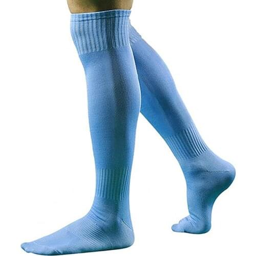 Dropshipping 1 Pair Long Socks Solid Color Sweat Absorbent Good Elasticity Men Over Knee Sports Socks for Outdoor Activities