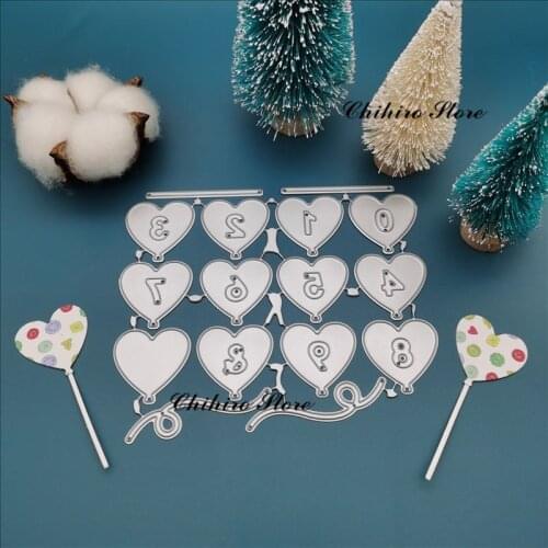 Happy Birthday die cut Heart balloon dies 2020 for Scrapbooking DIY Album Embossing Folder Paper Card Maker Template Stencils