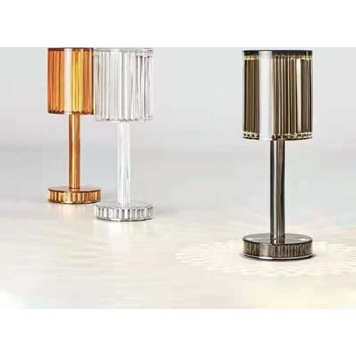 Touch Table Lamp Rechargeable Acrylic Decoration Desk Lamps Bedroom Bedside Bar Crystal Lighting Gift Night Light
