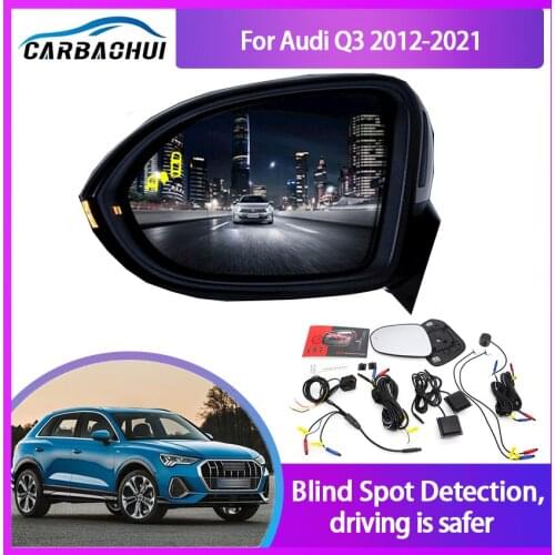 For Audi Q3 2012-2021 BSA BSM BSD Blind Spot Monitoring System 24GHZ Millimeter Waves Radar Sensor Mirror LED Light Warning