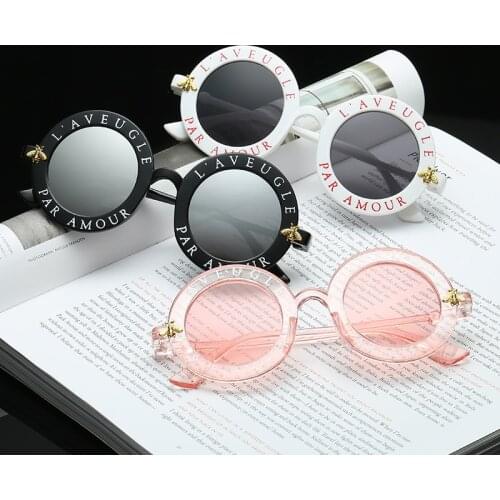Round Letters Stylish Sunglasses 2018 Personality Vintage Steampunk Plastic Sunglasses 7 Colors To Choose From
