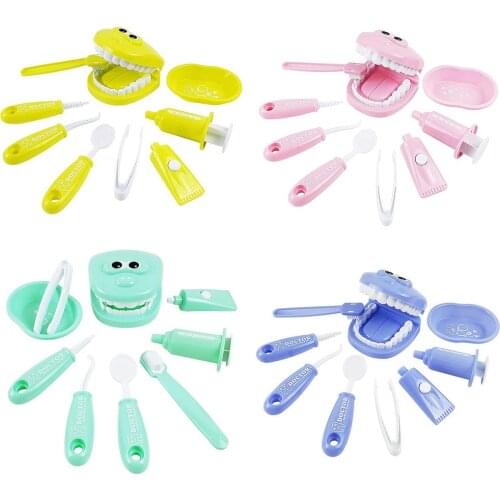 Dental Standard Teeth Kids Toy 9-Piece Dentist Toy Set Child Dentist Pretend Toy Demonstration Model Set Of Brushing Teeth Model