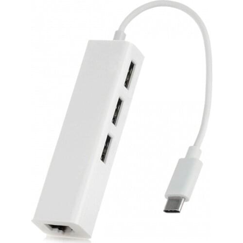 USB 3.1 Type C USB-C Multiple 3 Ports Hub with Ethernet Network LAN Adapter For Macbook & Chromebook