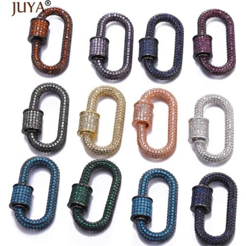 JUYA Handmade Jewelry Accessories Trendy Zircon Crystal Spiral Clasps For Jewelry Making Pendants