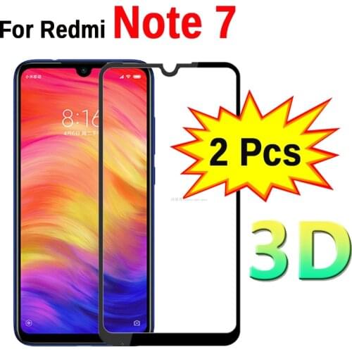 2pcs 3D Tempered Glass For Xiaomi Redmi Note 7 Screen Protector Note7 Full Cover Safety Protective Glass On Redmi Red mi Note 7