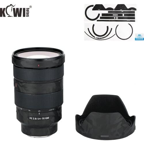 Kiwi Anti-Scratch Lens and Lens Hood Cover Sticker For Sony FE 24-70mm f/2.8 GM Lens (SEL2470GM) Camera Decoration Shadow Black