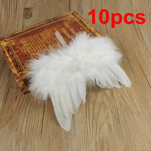 10pcs Angel Wings White Feather Christmas Tree Decoration Hanging Ornament Wedding home hanging decoration dropshipping