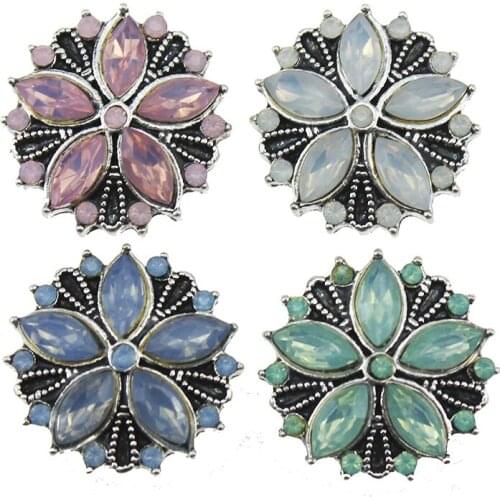 10PCS/lot New Beauty Golden crystal star pattern 18MM snap buttons fit snap bracelet jewelry wholesale