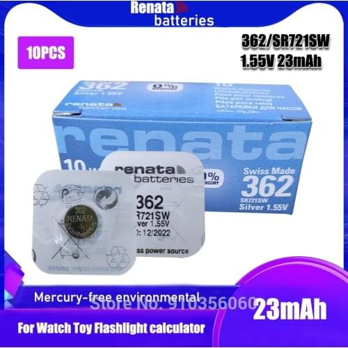 10pc renata Silver Oxide Watch Battery 362 SR721SW 721 1.55V 100% original brand renata 362 renata721 battery