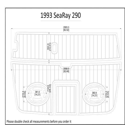 1993 Sea Ray Express Bridge Swim Platform Pad Boat EVA Teak Decking 1/4" 6mm