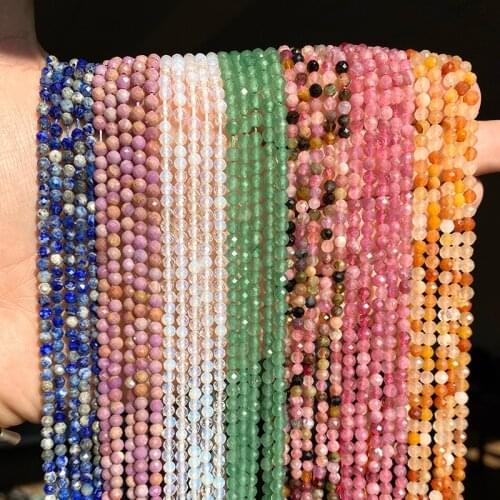 2 3 4mm Natural Small Mini Malachite Crystal Roundle Glass Beads Faceted Beads for Jewelry Making DIY Bracelet Necklace Craft