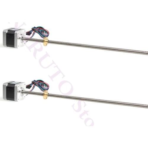2Set / lotHigh Holding Torque 500mN.m Nema 17 Stepper Motor Body Length: 47mm Lead Screw 300mm M8 Z axis 3D Printer CNC RepRap