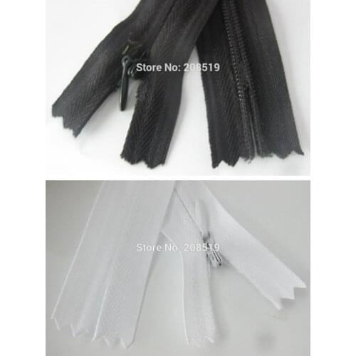 2pcs tailor zippers dress decoration skirt back zipper invisible DIY sewing accessories (white /black for choice)