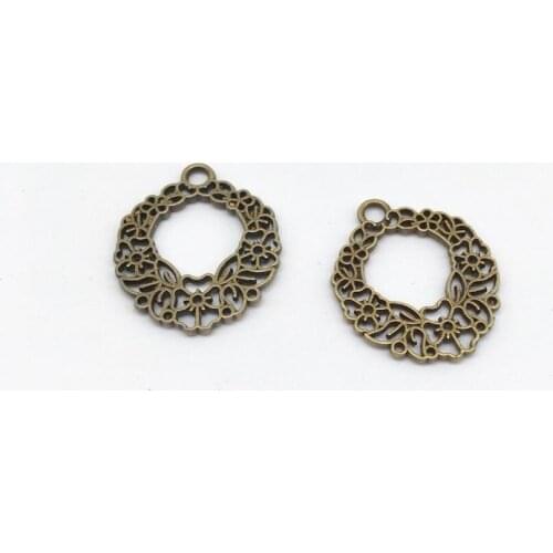 20 pcs fashion oval flower Charms flower pendants fit DIY earring bracelet necklace Jewelry Making