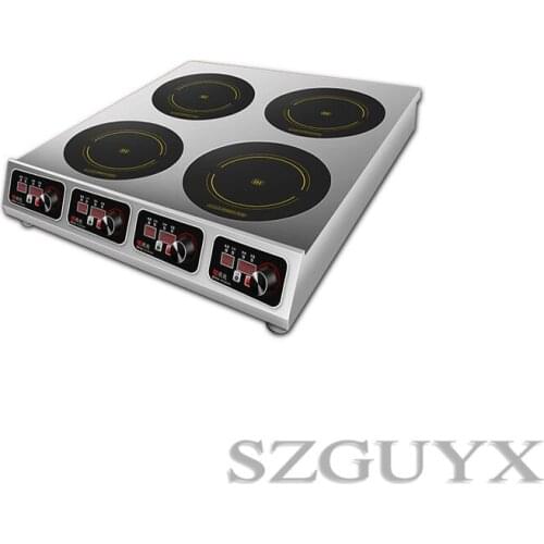 220V commercial electromagnetic stove four stainless steel electric cooker multi-function kitchen electrical equipment
