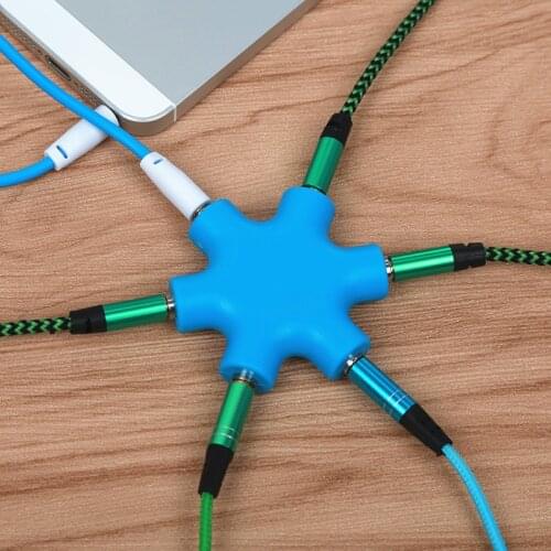 SIANCS 5 Way Port Aux Multi Headphone Earphone Audio Splitter Lead Adapter Converter 1 Male to 2 3 4 5Female Cable