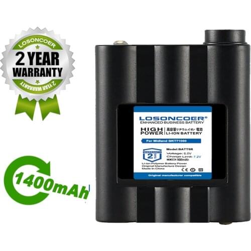 LOSONCOER Battery 1400mAh For ALAN G7 MIDLAND GXT800 GXT400 GXT1050 GXT300 BATT5R BATT-5R PB-ATL/G7 LXT310 LXT350 LXT410 NAUTICO
