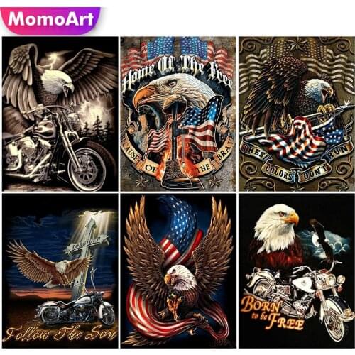 MomoArt 5D DIY Diamond Mosaic Eagle Animal Full Drill Square Diamond Embroidery Needlework Mosaic Cross Stitch Holiday Gifts