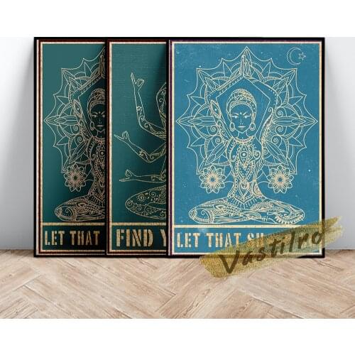 Ashtanga Yoga Art Prints Retro Poster Meditation Namaste Canvas Painting Yoga Studio Fitness Room Wall Picture Modern Home Decor