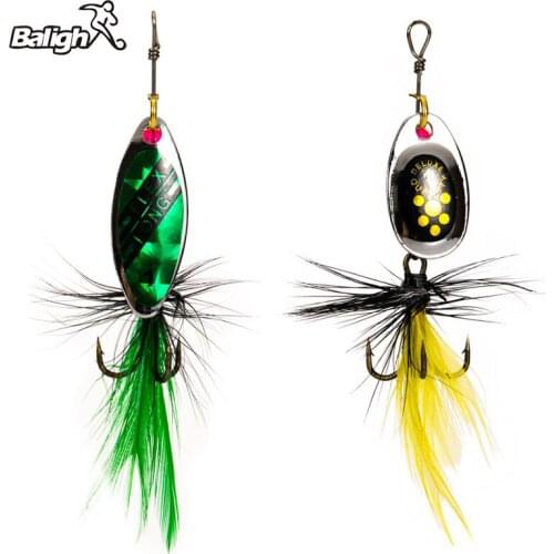 Balight 10pcs Rotating Spinner Fishing Lure With Box Spoon Sequins Metal Hard Bait Treble Hooks Wobblers Bass Pesca Tackle