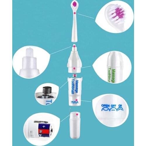 Battery Powed Electric Toothbrush with 3 Brush Heads Oral Hygiene Health Products NN