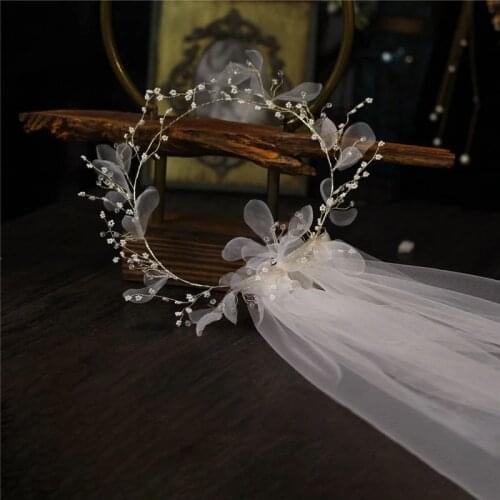 Bridal Veil Photo Bridal Wreath Veil Wedding Dress Accessories Photo Studio Location Photo With Makeup Headdress