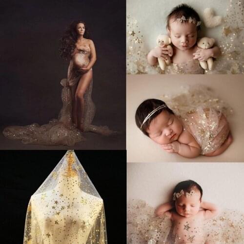 Baby Newborn Photography Props Bling Star Wrap Blanket Photo Backdrop Background Cloth Photo Studio Accessory