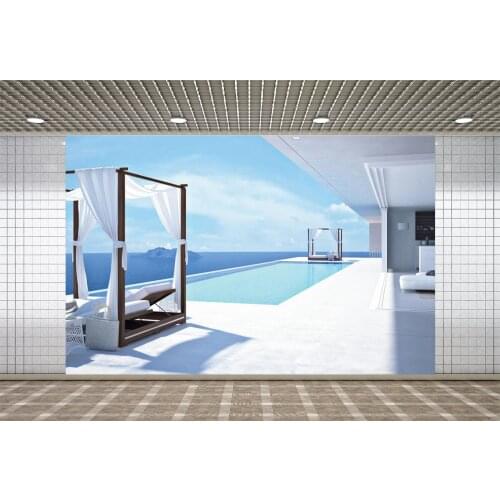Lyavshi Sea Swimming Pool Blue Sky White House Bed Wall Decor Background Photography Customize Backdrops Props For Photo Studio